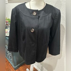 Isabella Black Women's Blazer with Button Detail. Size 16